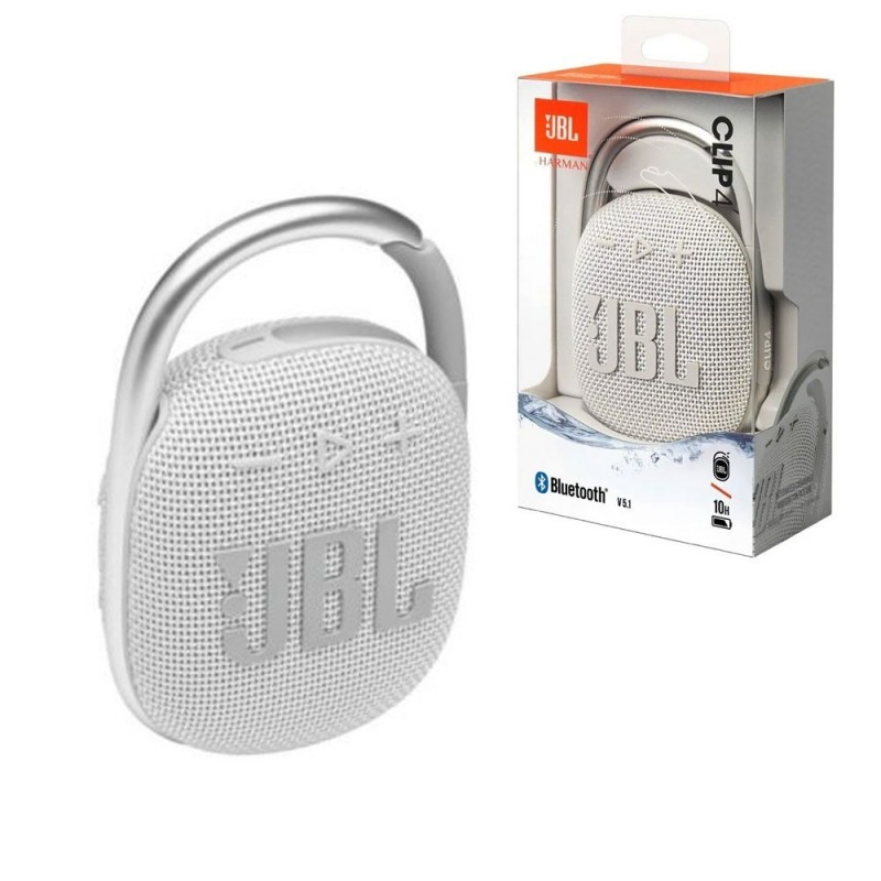JBL CLIP 4 Bluetooth Speaker Portable Case Waterproof and Dustproof IP67 | White