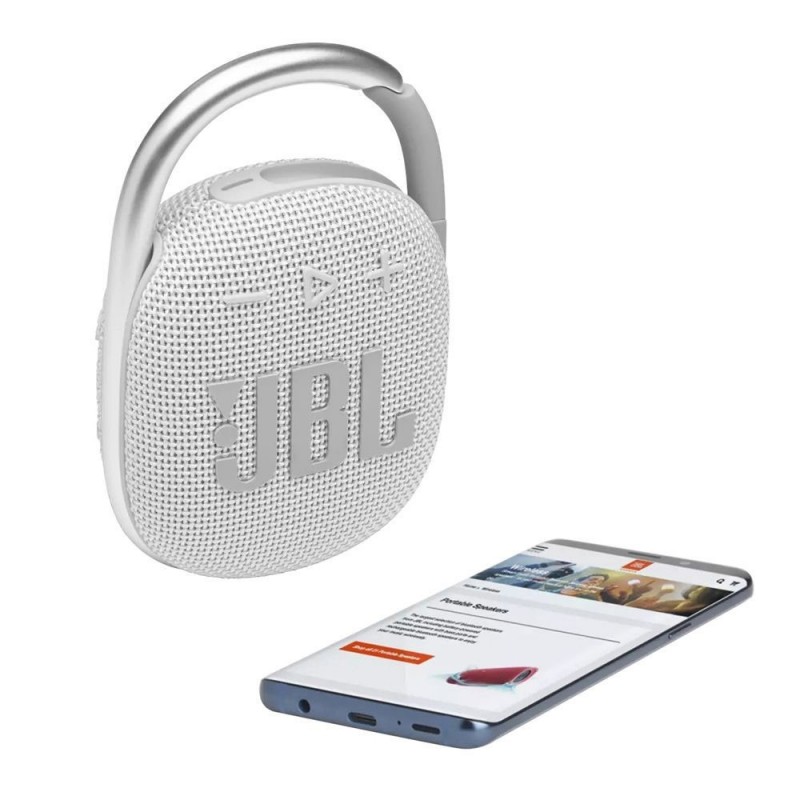 JBL CLIP 4 Bluetooth Speaker Portable Case Waterproof and Dustproof IP67 | White