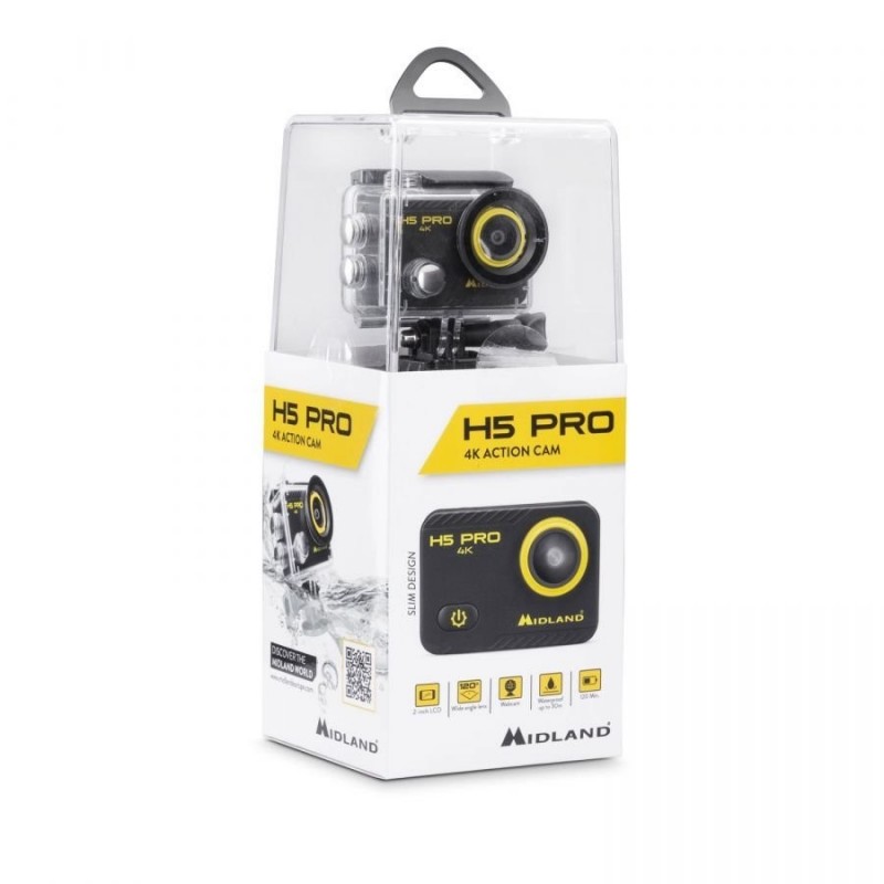 MIDLAND H5 PRO ACTION CAM 4K WI-FI Video Camera with 30MT Waterproof Case Accessories Included