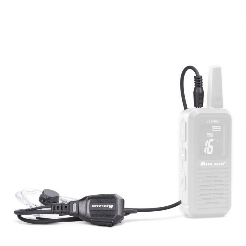 MIDLAND MA31-777 PRO Microfono con auricolare pneumatico e PTT 1 PIN Jack da 3,5mm