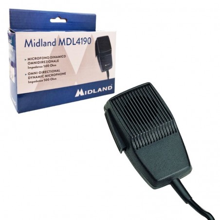 Acquista MIDLAND Microfono MDL4190 da palmo Dinamico Omnidirezionale | Connettore a 4 Pin per CB su Smartness