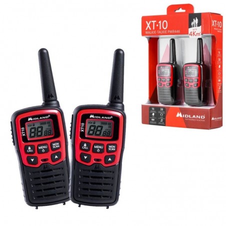 Product image Midland XT10 Doppio Walkie Talkie Radio Ricetrasmettitori | Black and Red