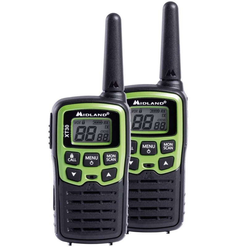 Midland XT30 Doppio Walkie Talkie Radio Ricetrasmettitori | Nero e Verde
