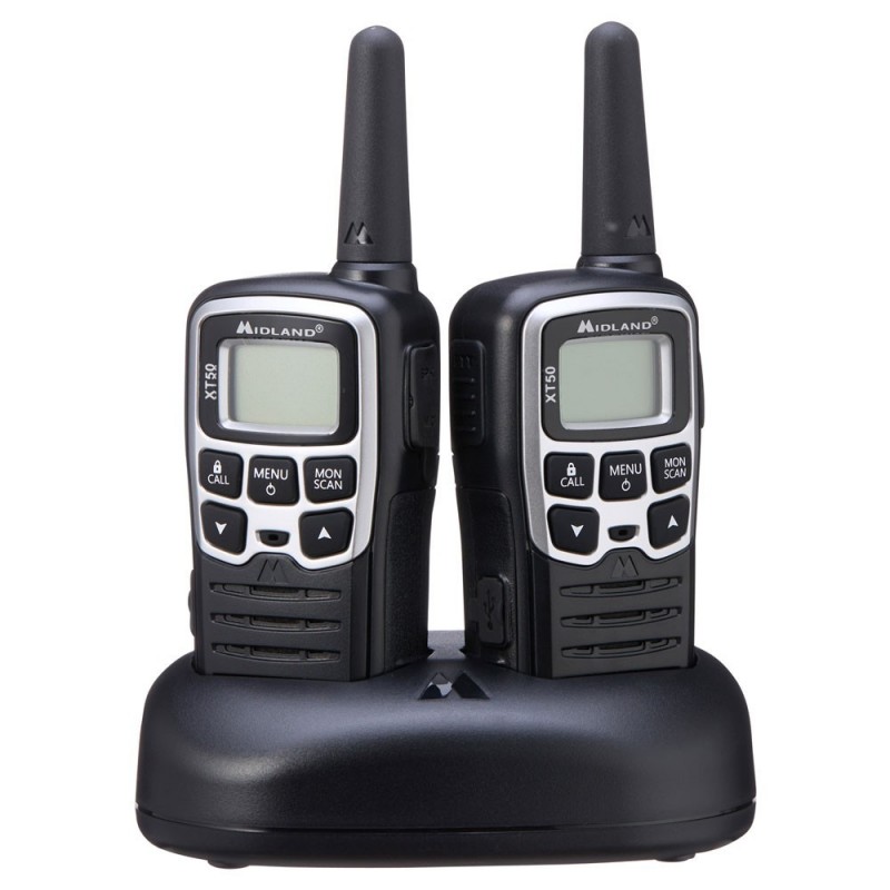 Midland XT50 Doppio Walkie Talkie Radio Ricetrasmettitori | Nero