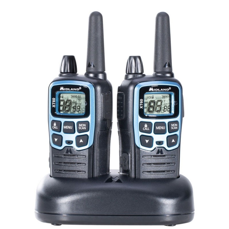 Midland XT60 Doppio Walkie Talkie Radio Ricetrasmettitori | Nero e Azzurro
