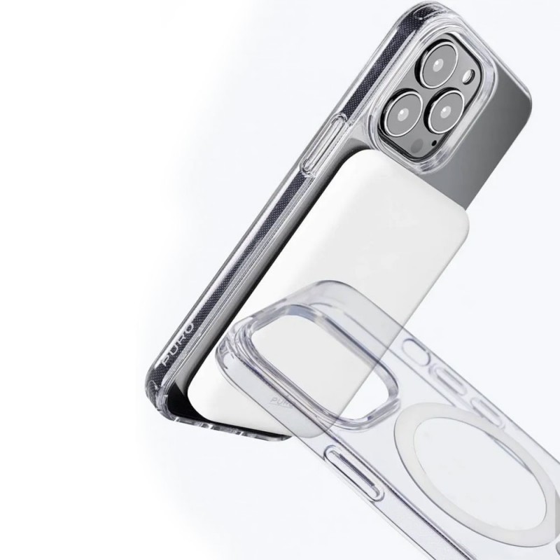 Puro "LITE MAG COVER" TPU Case with Integrated Magnets for iPhone 14 Pro | Clear