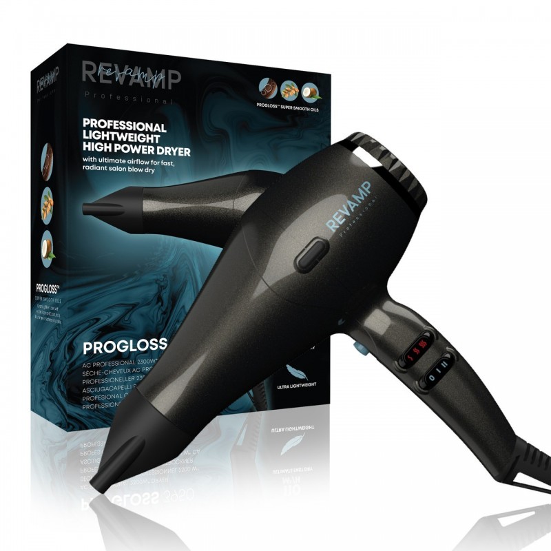 Revamp Professional Hairdryer AC Progloss 3950 2300W 2 Nozzles 4 Heat Settings and 2 Speeds