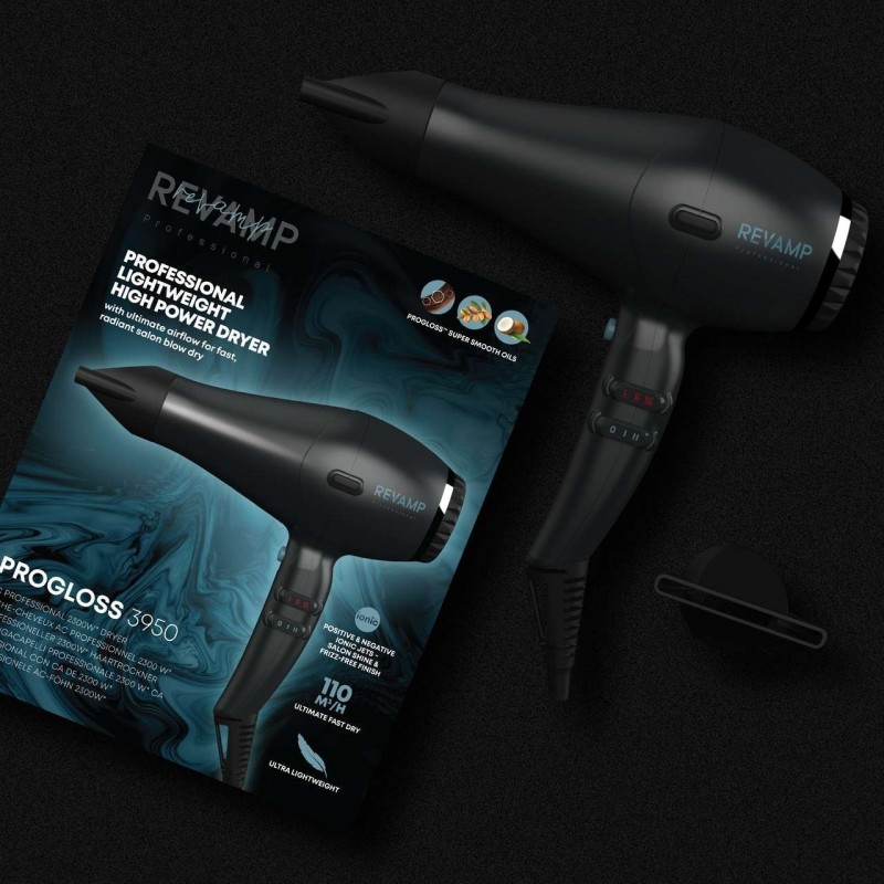 Revamp Asciugacapelli Professionale AC Progloss 3950 2300W 2 Beccucci 4 Impostazioni di Calore e 2 Velocità