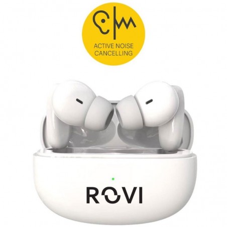 Rovi Auricolare Bluetooth True Wireless W17 BUBBLE Con Noise Cancelling Bianco