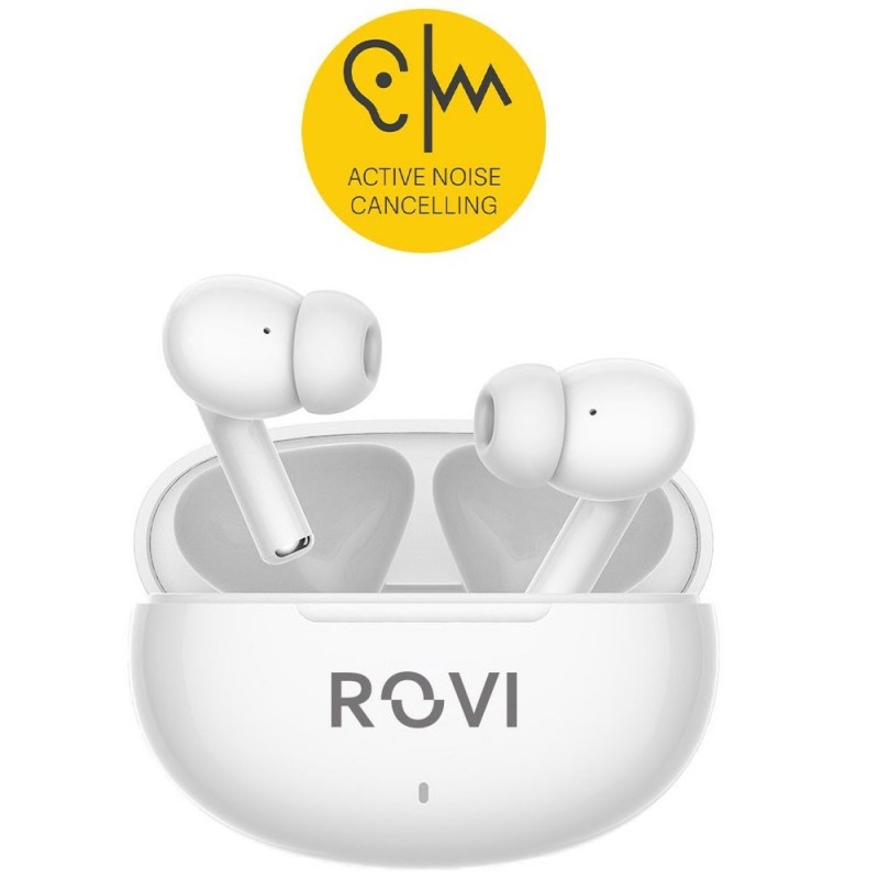 Rovi Auricolare Bluetooth True Wireless Y37 BUDS Con Noise Cancelling Bianco