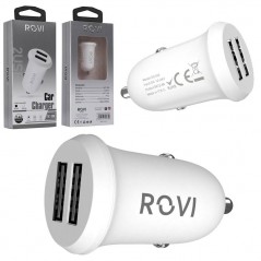 Acquista Rovi Caricabatteria da Auto 2 porte USB Car Charger 2.4A | Bianco in vendita