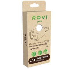 Discover Rovi Travel Charger Kit ST450L Caricabatteria USB-A + Cavo da USB-A a Lightning 2.1A | Bianco details