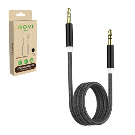 Photo of ROVI Cavo Audio Aux Y09 in Tessuto Jack 3,5mm 100cm - Rovi