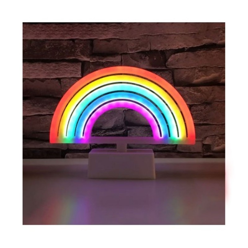 ROVI Forever Light Lampada Neon Luce Led Decorativo USB PLUG con Base | Arcobaleno