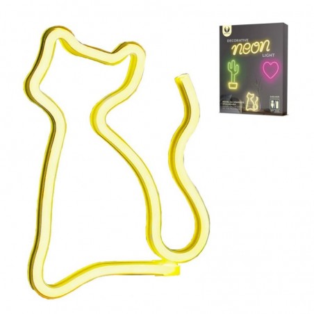 Immagine prodotto ROVI Forever Light Lampada Neon Luce Led Decorativo USB PLUG Switch On-Off | Gatto Giallo