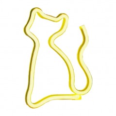 Product image ROVI Forever Light Lampada Neon Luce Led Decorativo USB PLUG Switch On-Off | Gatto Giallo