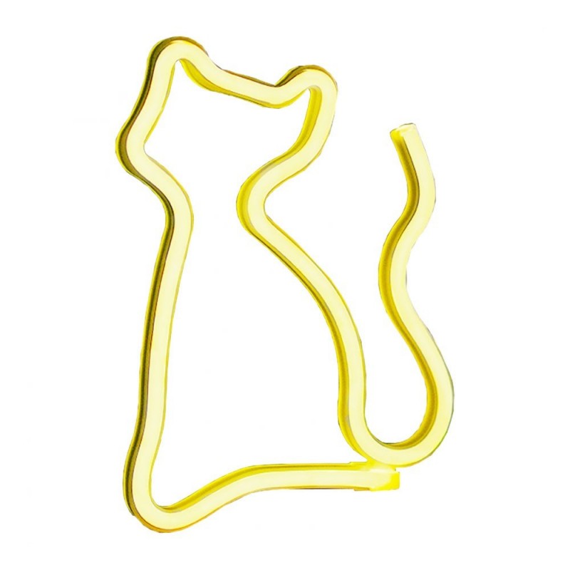 ROVI Forever Light Lampada Neon Luce Led Decorativo USB PLUG Switch On-Off | Gatto Giallo ROVI Forever Light Lampada Neon Luce Led Decorativo USB PLUG Switch On-Off | Gatto Giallo