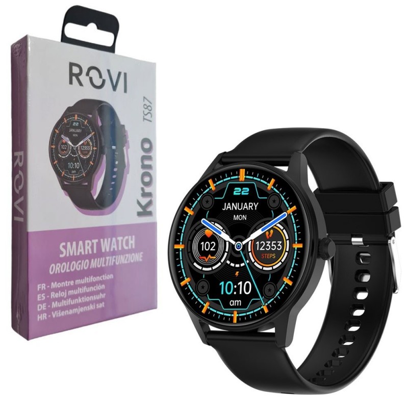 ROVI Krono TS87 Smartwatch Multifunction Watch 1.39" Black
