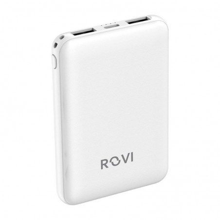 ROVI Power Bank OP-845A 5000MAH Caricabatterie Portatile 2 Porte USB-A 1 USB-C | Bianco