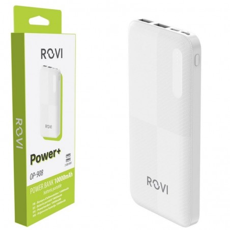 Buy ROVI POWER BANK OP-908 10000 MAH CARICABATTERIE PORTATILE 2 PORTE USB 1 USB-C | NERO online