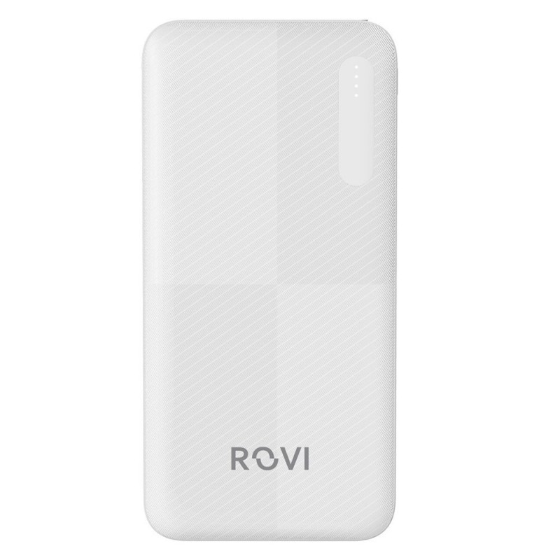 ROVI Power Bank OP-908 10000MAH Portable Charger 2 USB-A Ports - 1 USB-C - 1 Micro USB | White