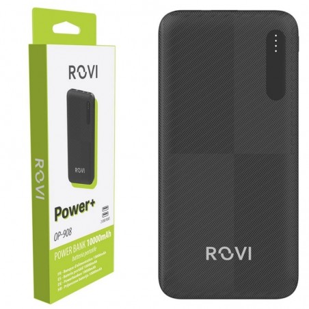 Acquista ROVI Power Bank OP-908 10000MAH Caricabatterie Portatile 2 Porte USB-A - 1 USB-C - 1 Micro Usb | Nero in vendita
