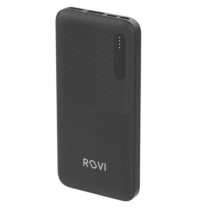 ROVI Power Bank OP-908 10000MAH Caricabatterie Portatile 2 Porte USB-A - 1 USB-C - 1 Micro Usb | Nero