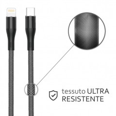 Product image Rovi Sport SA41I Cavo di Ricarica in Nylon da Lightning a USB-C 1mt 3A | Nero