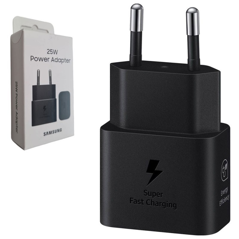 Samsung EP-T2510NBEG 25W Ultra Fast Charger USB-C Adapter in Blister Pack | Black