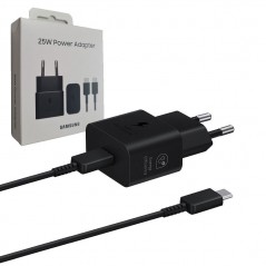 Acquista Samsung Adattatore USB-C EP-T2510XBEG Caricabatteria Ultra Fast 25W + Cavo Type-C Blister | Nero su Smartness