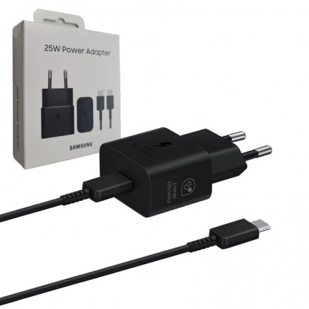Buy Samsung Adattatore USB-C EP-T2510XBEG Caricabatteria Ultra Fast 25W + Cavo Type-C Blister | Nero online