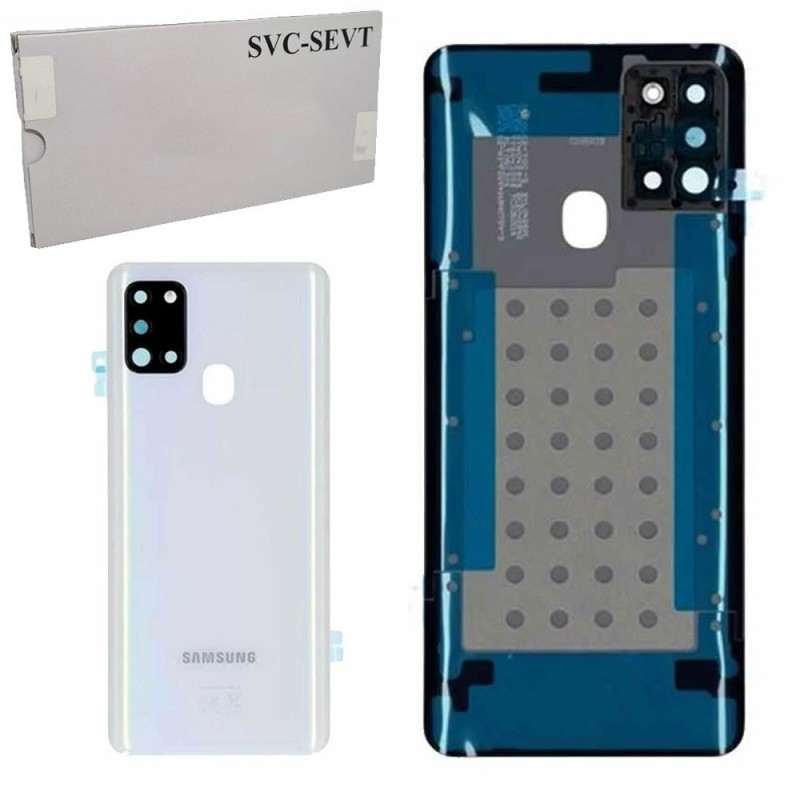 Samsung Back Cover Originale Service Pack con Camera Frame per Galaxy A21S SM-A217 | Bianco