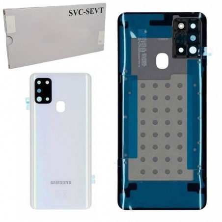 Discover Samsung Back Cover Originale Service Pack con Camera Frame per Galaxy A21S SM-A217 | Bianco details
