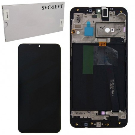Scopri Samsung SERVICE PACK Display LCD ORIGINALE + Frame Per Galaxy A105 A10 Nero in dettaglio