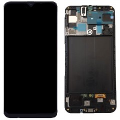 Samsung SERVICE PACK Display LCD ORIGINALE + Frame Per Galaxy A505 A50 | Nero