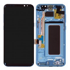 Samsung SERVICE PACK Display LCD ORIGINALE + Frame Per Galaxy G955 S8+ Plus | Blue