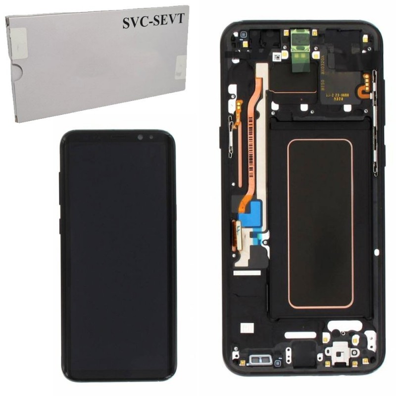 Samsung SERVICE PACK Display LCD ORIGINALE + Frame Per Galaxy G955 S8+ Plus | Nero