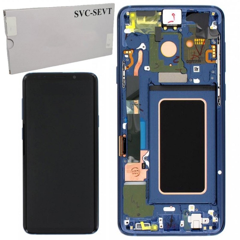 Samsung Service Pack Original LCD Display + Frame For Galaxy G965 S9+ Plus | Blue