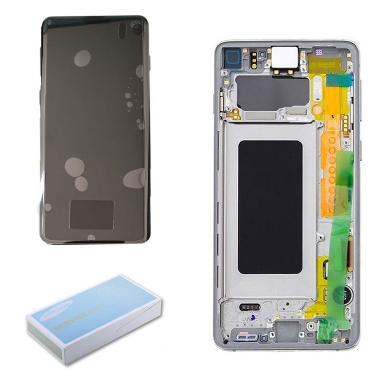 Samsung Service Pack Original LCD Display + Frame For Galaxy G973 S10 | Prism White White