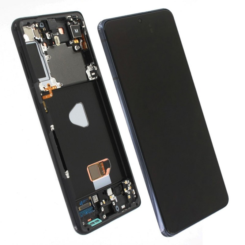 Samsung SERVICE PACK Display LCD ORIGINALE + Frame Per Galaxy G991 S21 5G | Phantom Gray