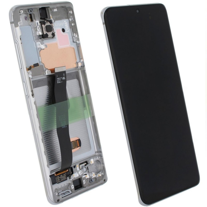 Samsung SERVICE PACK Display LCD ORIGINALE + Frame (SENZA CAMERA) Per Galaxy S20 4G G980 / 5G G981 | BIANCO