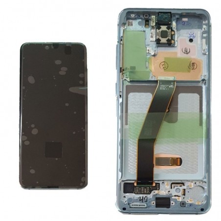 Foto di Samsung SERVICE PACK Display LCD ORIGINALE + Frame Per Galaxy S20 SM-G980 - S20 5G SM-G981 | Blue - Samsung