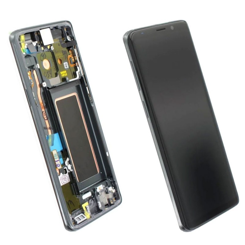 Samsung Service Pack Original LCD Display + Frame for Galaxy S9 G960 Titanium Gray