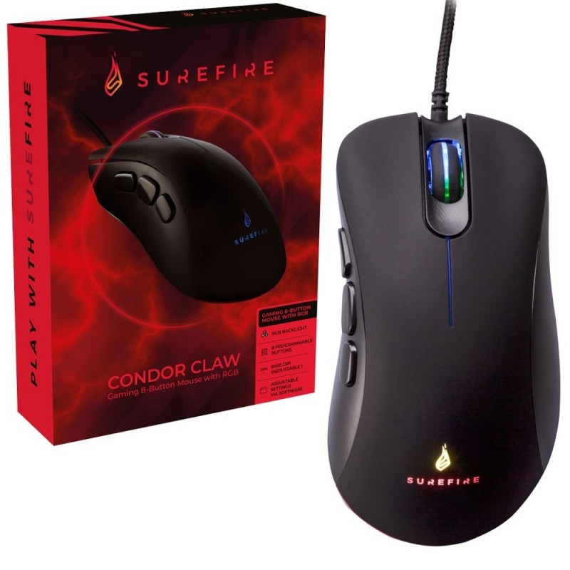 SureFire Condor Claw Mouse DPI Regolabile 8 Tasti Frequenza Polling Regolabile