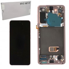 Discover Samsung SERVICE PACK Display LCD ORIGINALE + Frame Per Galaxy G991 S21 5G | Phantom Violet NO CAMERA details