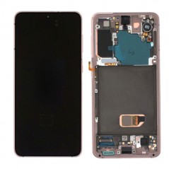 Samsung SERVICE PACK Display LCD ORIGINALE + Frame Per Galaxy G991 S21 5G | Phantom Violet NO CAMERA