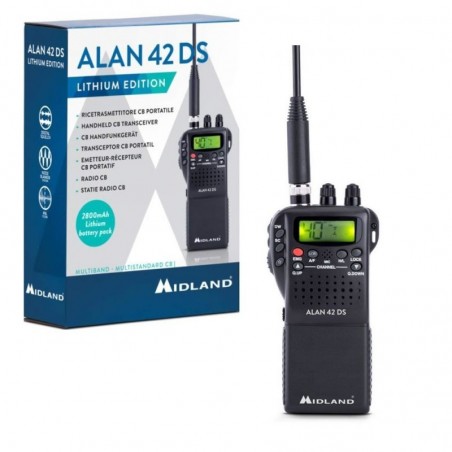Acquista MIDLAND ALAN 42 DS Lithium Edition Radio CB Ricetrasmettitore Portatile AM/FM | 2800mAh Pacco batteria Litio incluso in