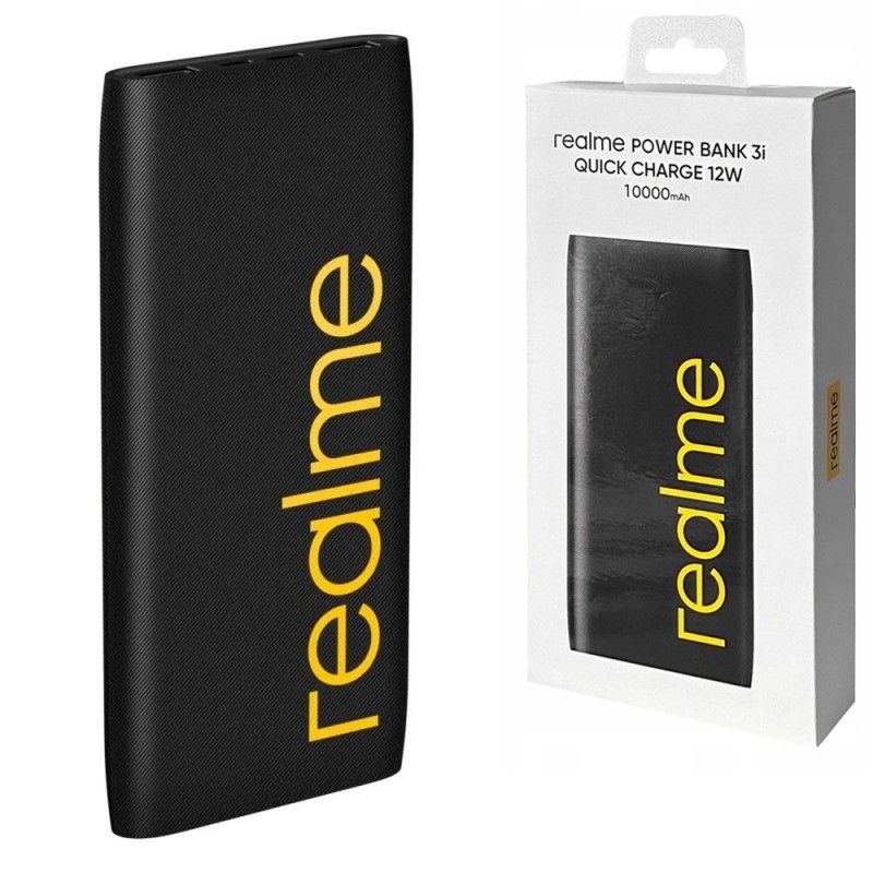 REALME Power Bank 3i Quick Charge 12W 10000 mAh | Black REALME Power Bank 3i Quick Charge 12W 10000 mAh | Black