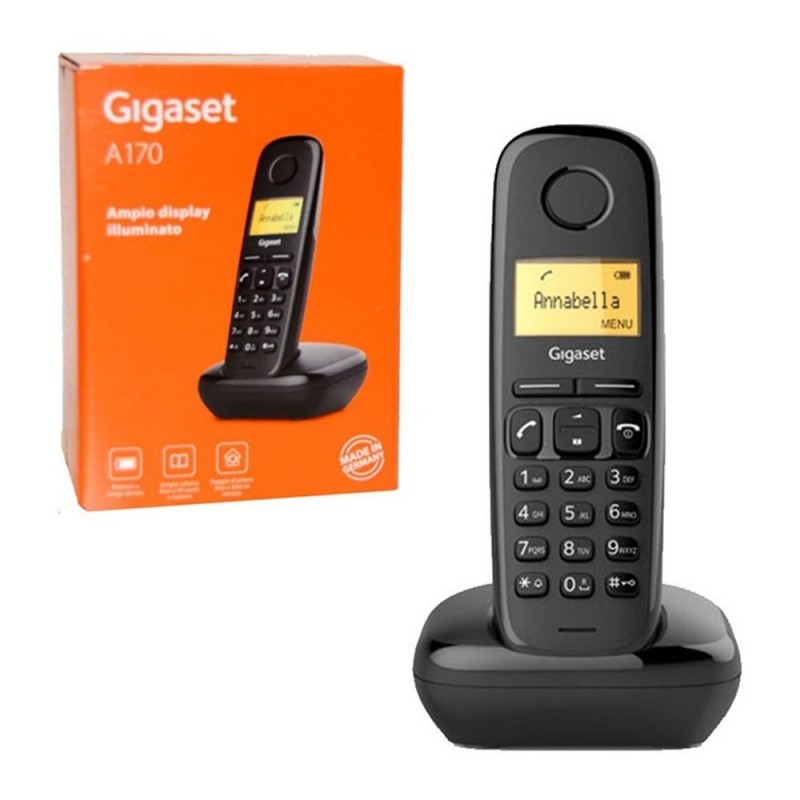 Siemens Gigaset A170 ECO Mode Plus Zero Radiation Cordless Phone | Black