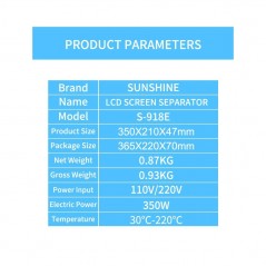 Photo of SUNSHINE S-918E LCD Screen Separator - Sunshine